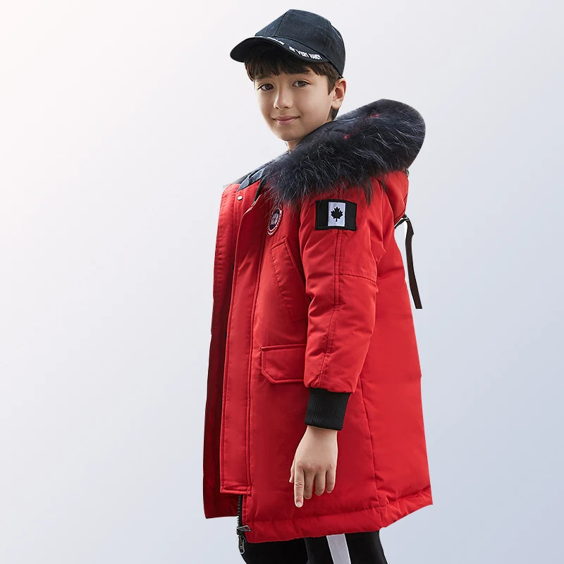 Boy Clothes Winter 2018 Junior Winter Jacket Jacket with Fur Children Winter Jacket Jacket Child Long Warm Pike 8- 16