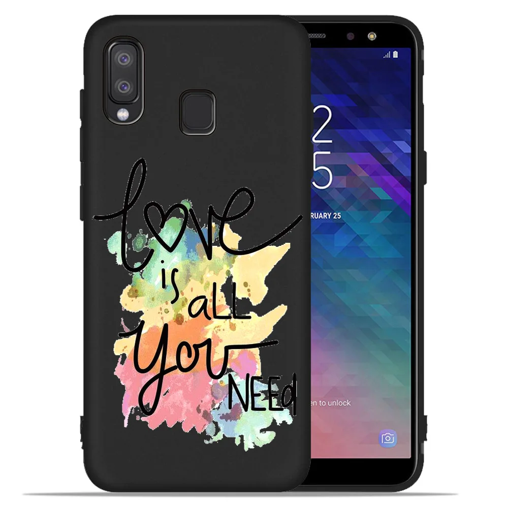 Черный ТПУ чехол для Samsung Galaxy A6 A8 Plus 2018 A10 A20 A30 A40 A50 A70 A320 A520 A720 A7 A9 Coque Etui панда Хаски