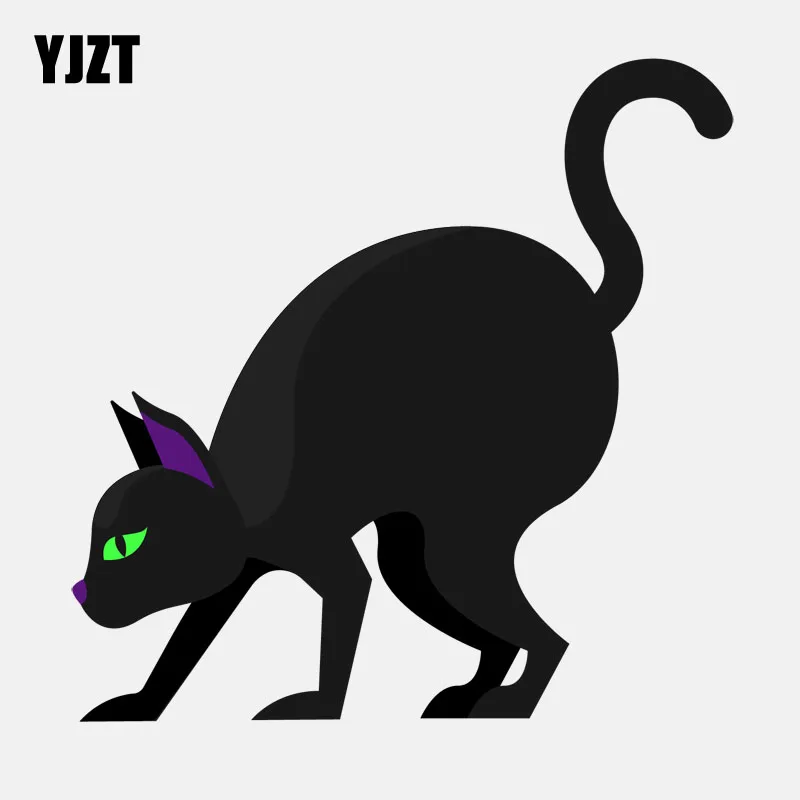 YJZT 14 см * мстительный Черный Кот ПВХ декоративный автомобильный стикер 11