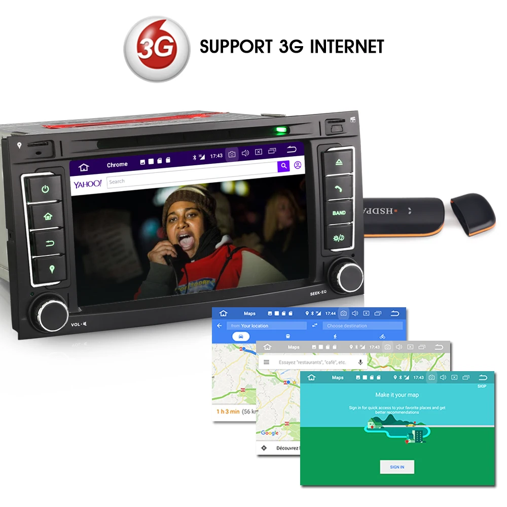 Clearance Android 8.0 Wifi 3G Car Stereo GPS DVR Sat Navi Radio DAB+ RDS BT DVD DTV-IN OBD Bluetooth Car Multimedia Player for VW TOUAREG 4
