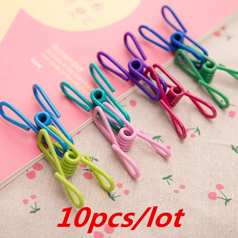 10 PCS Multi Purpose Colorful Metal Clips Holders Chip Bag Document PVC