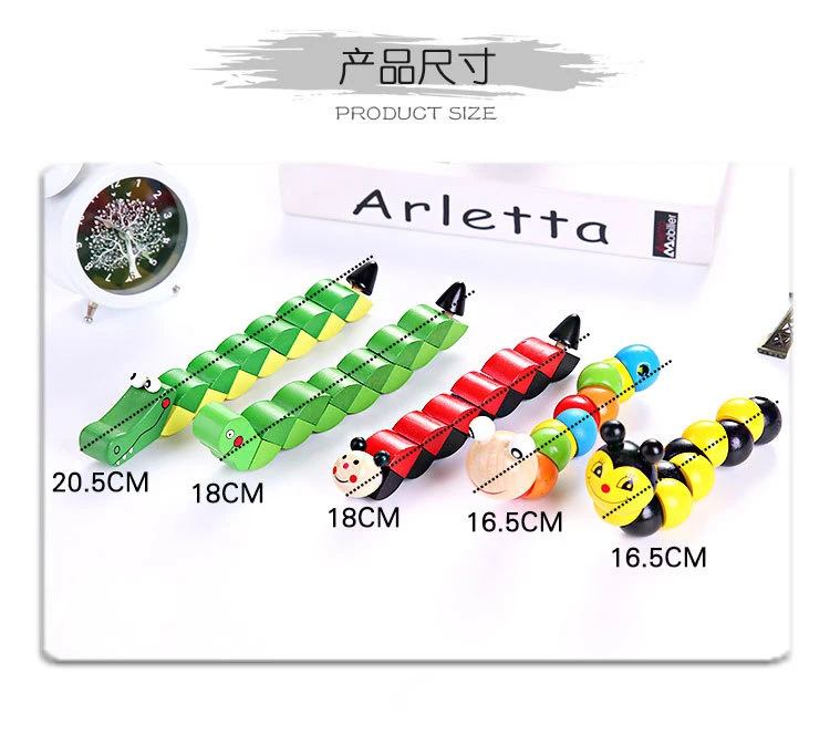 Детские милые вставки Пазлы Обучающие деревянные игрушки детские, для малышей пальцы Гибкие тренировочные науки скручивающаяся гусеница игрушки DS19