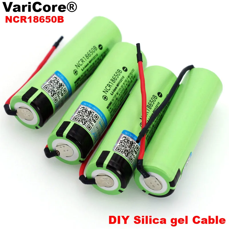

VariCore new for Panasonic 18650 3400mAh battery NCR18650B with original Suitable for flashlights+DIY Silicone Line