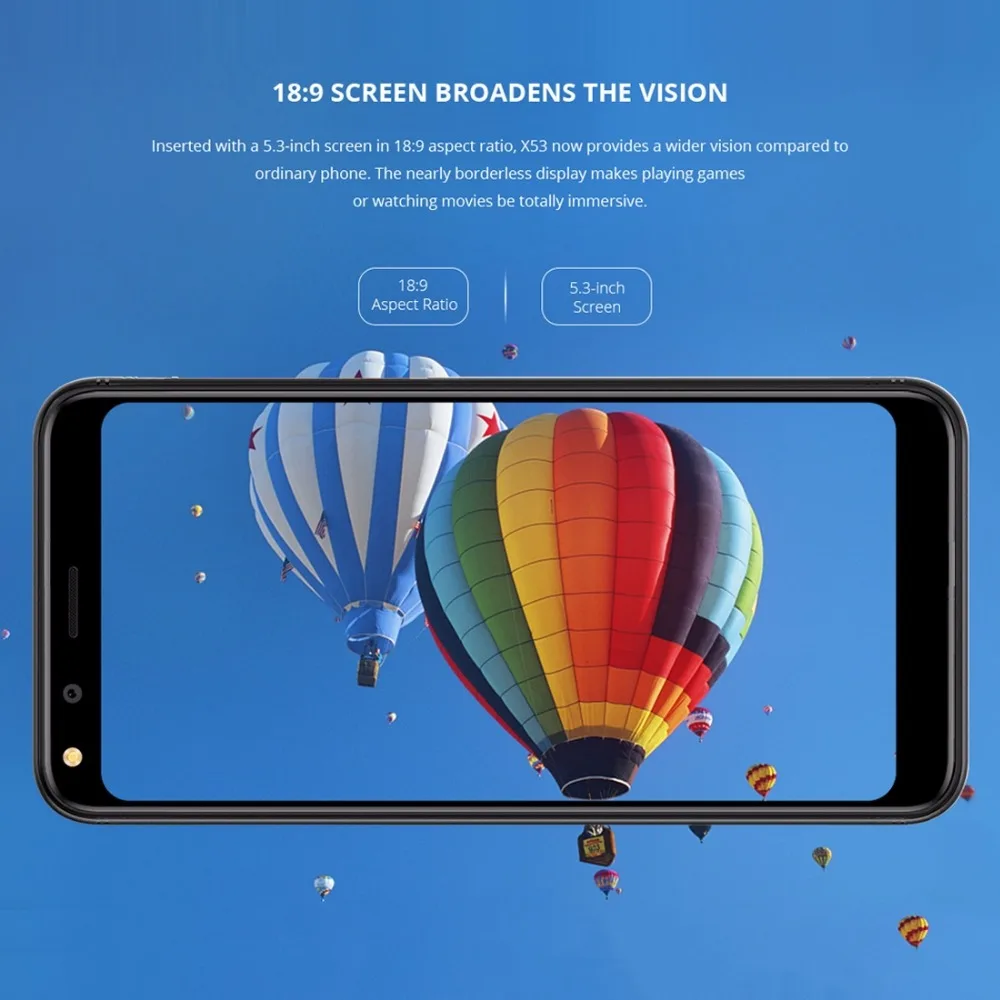 DOOGEE X53 5 3 дюймов 18:9 Экран смартфон 2200 мАч 1 ГБ + 16 5.0MP Камера сотовый телефон MTK6580 4