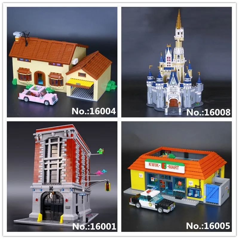 

LEPIN 16001 Ghostbusters Firehouse Headquarters 16004 The Simpsons Bart Homer 16005 Kwik-E-Mart 16008 Castle Building Block Toys