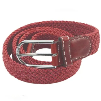 

Belt unisex Braiding elastic Red color
