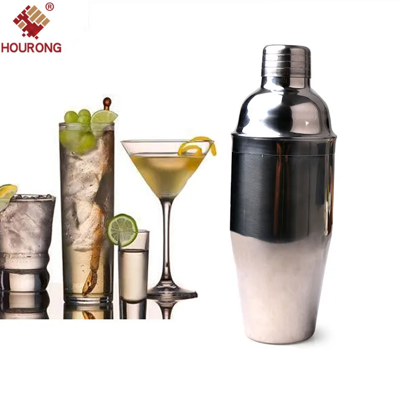 HOURONG 1Pc Stainless Steel Cocktail Shaker 750ml Wine Shaker Cocktail