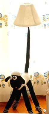 Напольная Лампа декоративное освещение спальни ткань животных оранжевый/blue/ Черный овец дети Пол Свет для гостиной - Цвет абажура: Черный
