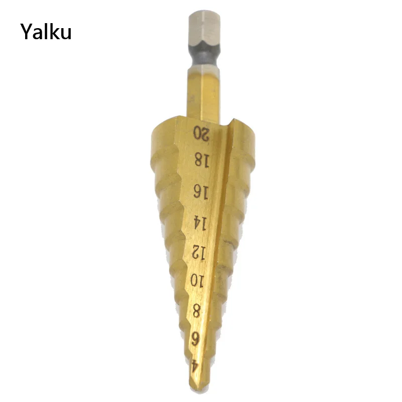 Yalku 4-12/4-20/4-32 мм шестигранный хвостовик ступенчатое сверло битовое электрическое сверло сверление отверстия инструмент Высокоскоростная сталь