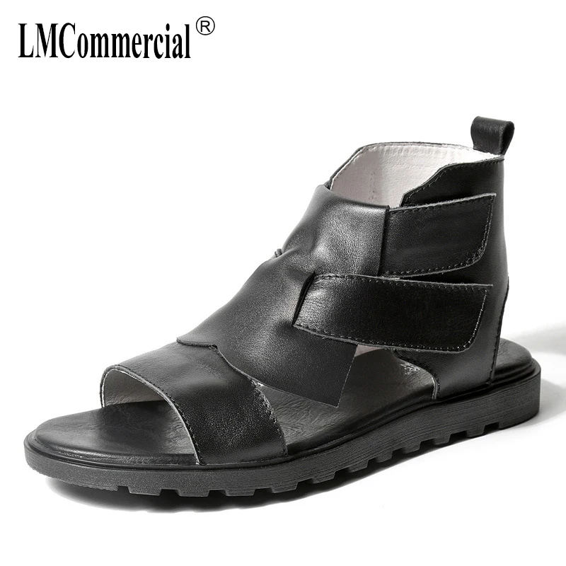 

summer men's Genuine Leather sandals all-match cowhide Rome shoes Sneakers Men Slippers Flip Flops casual Shoes beach outdoor