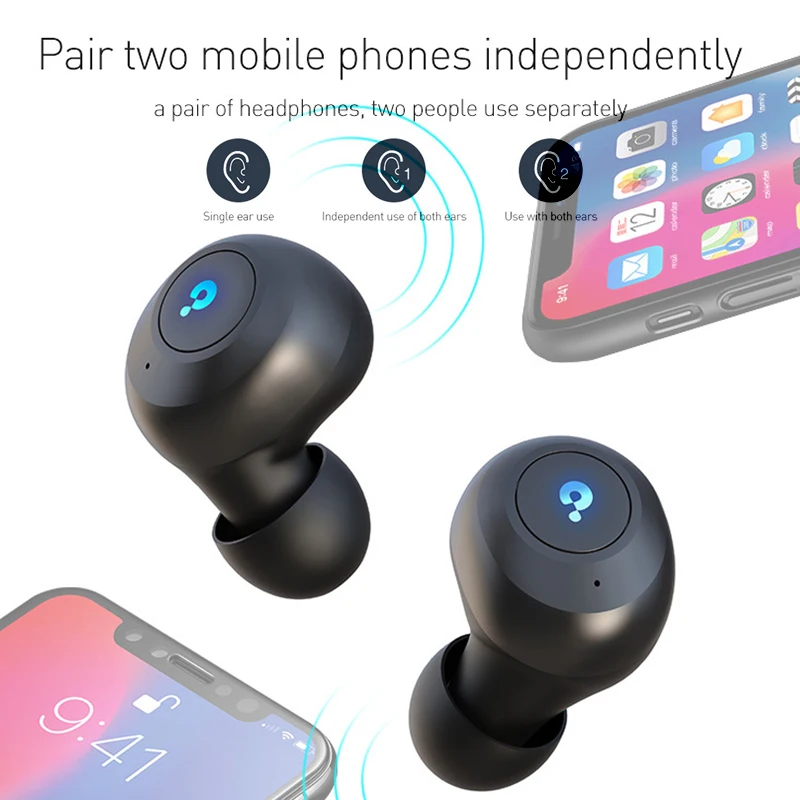 BlueWow TWS беспроводные Bluetooth наушники V5.0 настоящие Беспроводные наушники гарнитуры водонепроницаемые 6D стерео Графен диафрагма для Xiaomi