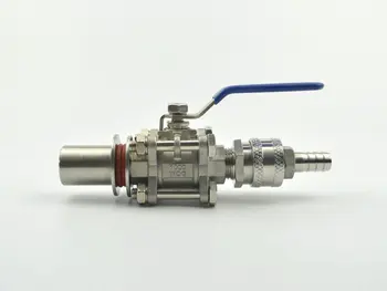 

Beer Brew Weldless Quick Disconnect Kettle Valve Kit, 3 Piece Ball Valve, 1/2" Quick Disconnect 1/2" Barb Homebrew hardware