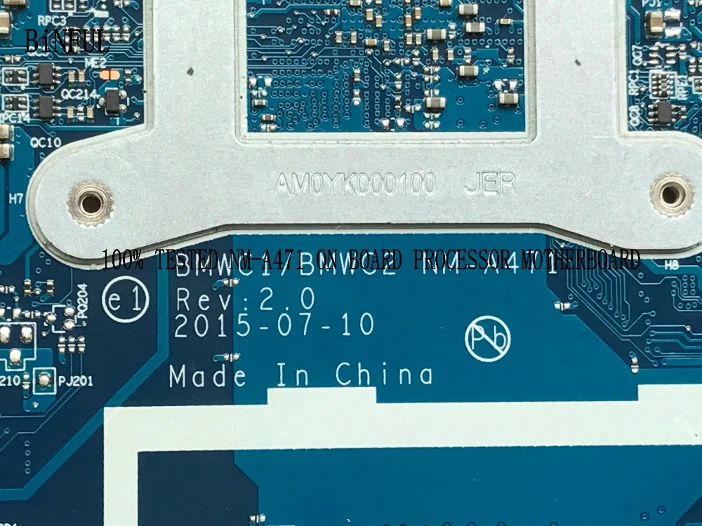 BiNFUL обещала BMWC1/BMWC2 NM-A471 материнская плата для ноутбука LENOVO 300-15IBR ноутбук на плате cpu N3060