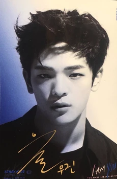 

hand signed Stray Kids Woo Jin autographed photo I AM YOU K-POP 5*7 collection 102018B
