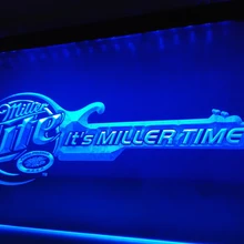 LE017-Miller Lite/Пиво Бар Гитара светодиодный неоновый свет вывеска домашний декор ремесла