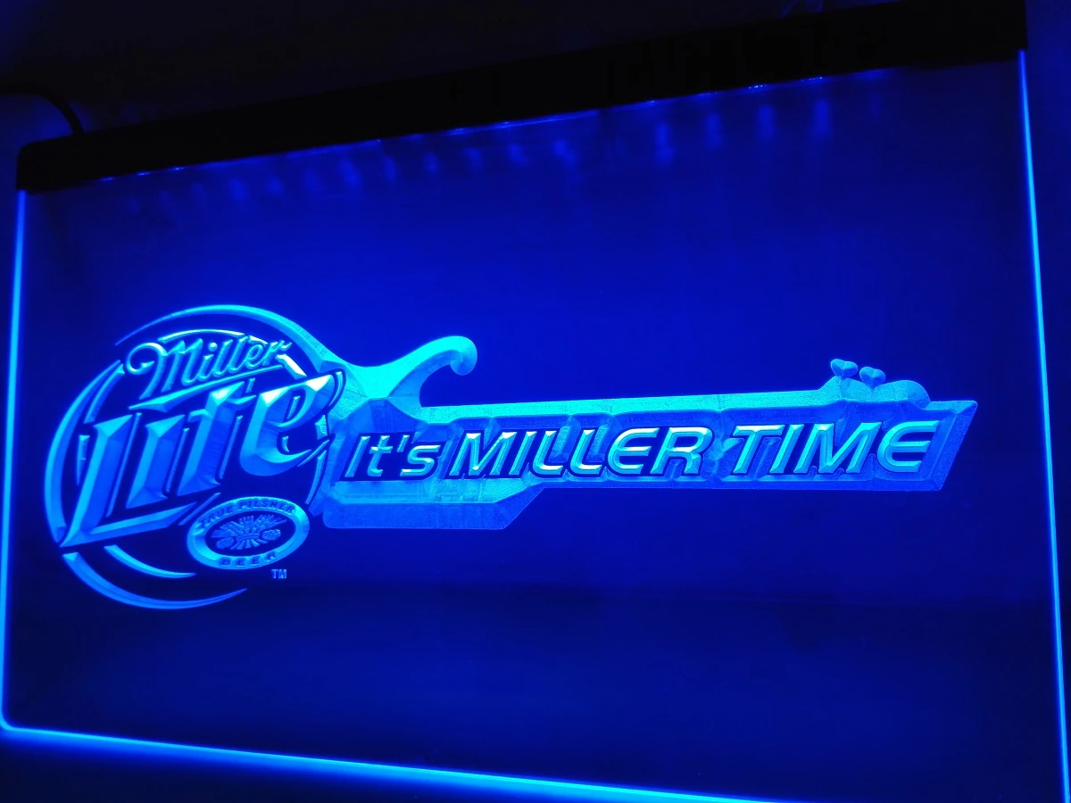 LE017 Miller Lite Beer Bar Guitar LED Neon Light Sign home decor crafts