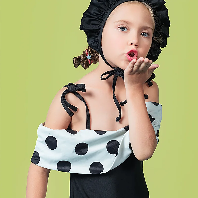 Girls Swimsuit Baby Little Toddler Girls Bathing Suit for Girl Kids One Piece Dot Pattern Bikini Kids Swimwear for Children (4)