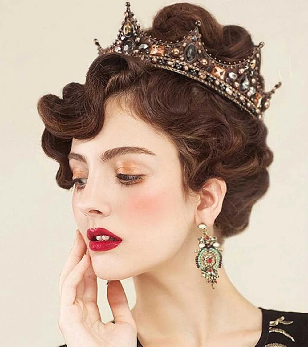 

Aukmla Bridal Wedding Crown Baroco Style for Women and Girls (Queen Style)