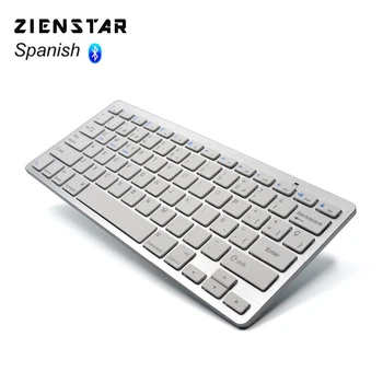 

Zienstar Spanish Language Ultra slim Wireless Keyboard Bluetooth 3.0 for ipad/Iphone/Macbook/PC computer/Android tablet