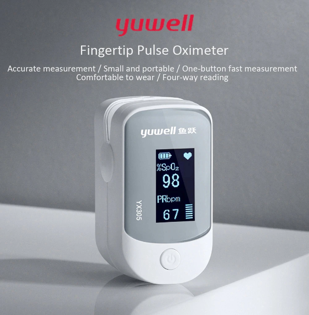 Oiginal xiaomi Yuwell YX305 YX303 Digital Fingertip Pulse Oximeter OLED screen Care for health High-speed sensor Auto power off (8)