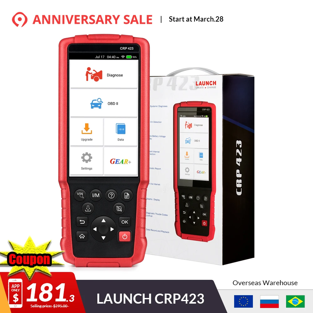 

LAUNCH X431 CRP423 OBD2 Code Reader Scanner Wifi Update CRP 423 Auto obd ii diagnostic tool powerfull than CRP123 creader VII+