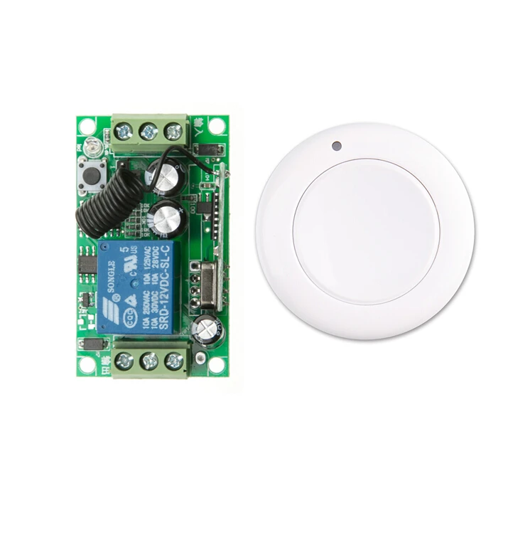 

DC 12 V RF wireless remote control switch 1 channal Intelligent family system 1 pcs receiver+1 pcs transmitter circular