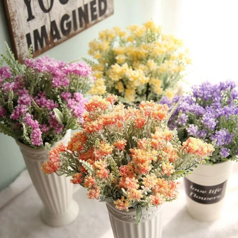 Artifical Milan Flower Grass Bouquet Flocking Plastic Cure Rural