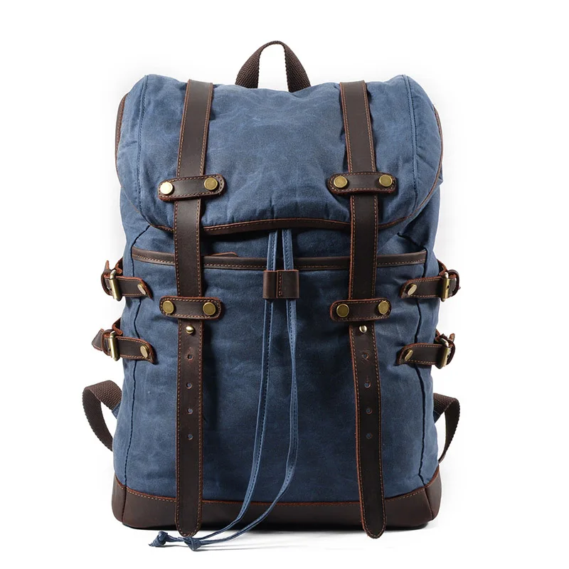 

Canvas Men's Bag Recreational Shoulder Backpack Men's Waterproof Outdoor Travel Bag Student's Bag