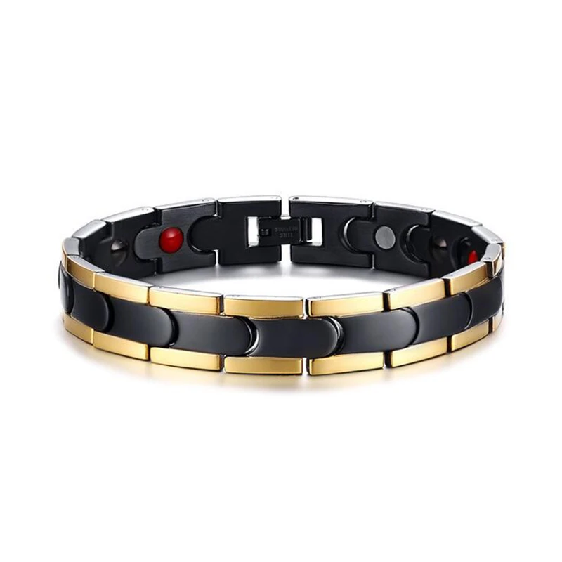 Jewelry Magnet Man Bracelet Classical Stainless Steel Energy Balance Health Care 