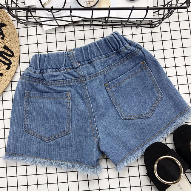 Yorkzaler Kids Short Jeans For Girl Boy Embroidery Ripped Children’s Denim Short Pants Casual Floral Toddler Baby Clothing