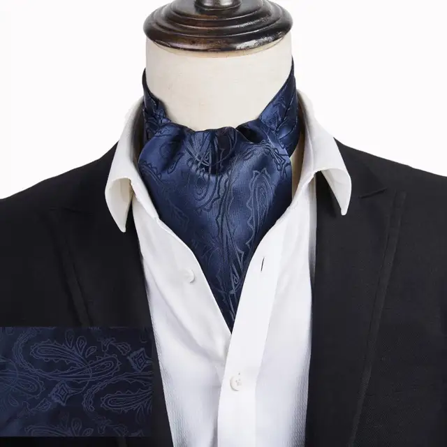 Buy Classic Mans Neckwear Striped Dots Ascot Tie