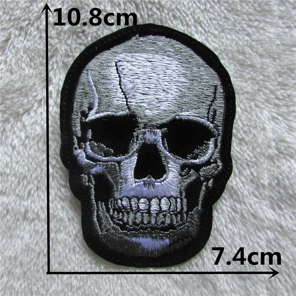

Wholesale High quality Skull Head patches stripes Clothing accessories Embroidery Applique Decoration Accessories Hotfix C106