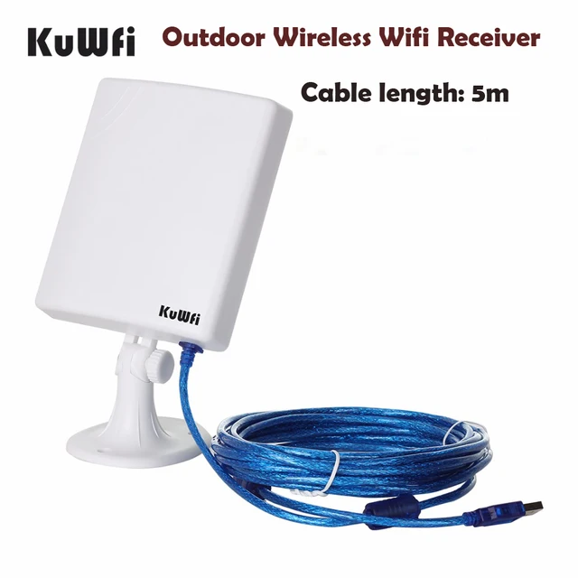KuWfi 150Mbps High Gain 14dBi Antenna 5m Cable Wireless USB Adapter