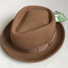 LIHUA брендовая фетровая шляпа, шерсть, устойчивая к пятнам, крученая Шляпа Fedora, мужская шляпа-котелок с коробкой