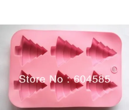 

6 Cavity Christmas Tree Silicone cake mold Soap molds Decoration mould