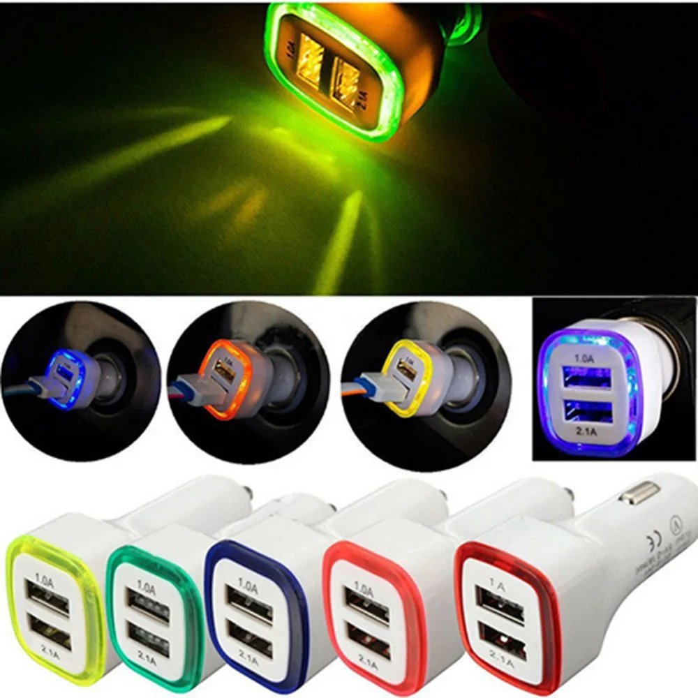 Hot New Arrival Led Dual Usb Port 2.1a Fast Car Charger Adapter For