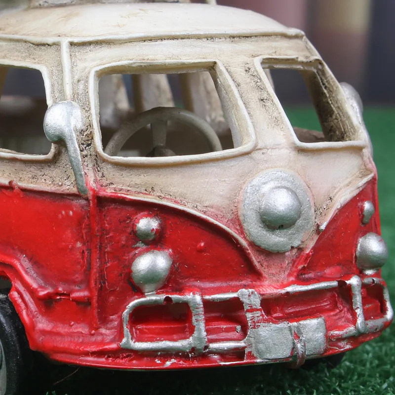 Vintage Home Decor Handmade Car Model Creative Resin Decoration Crafts Figurines Miniatures Desktop Home Decoration Accessories