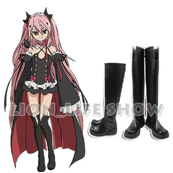

Seraph of the end Krul Tepes military Black Cosplay Boots Shoes Custom made