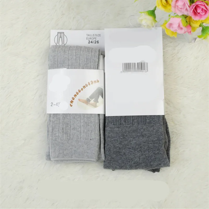 Baby Boys Girls Legging Winter Cotton Knitted Legging Pantyhose Solid Color Grey Black Panty 15