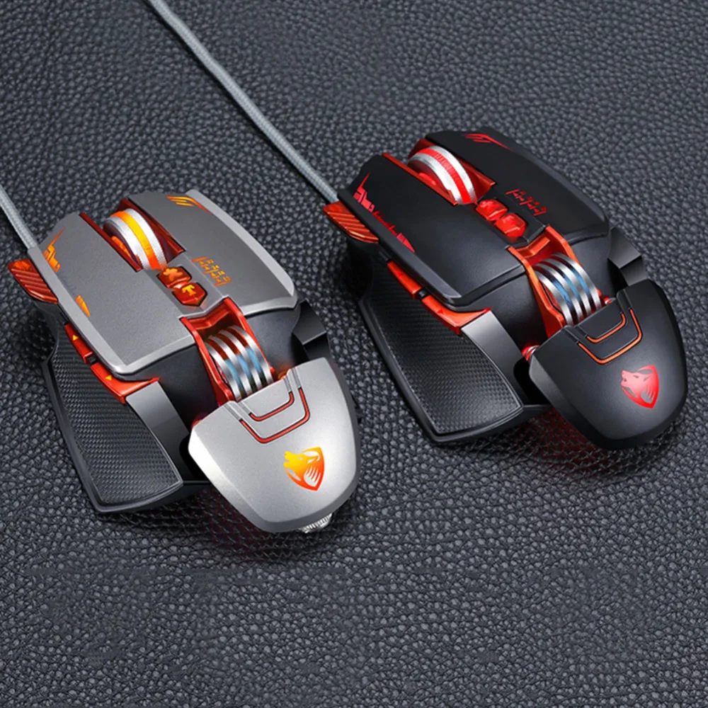 

2019 Mechanical Gaming Mouse Game Competitive Mice Adjustable 3200DPI 7 Programmable Buttons LED backlight For Game Player