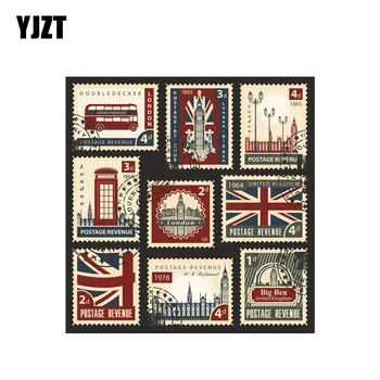 

YJZT 13.4CM*14CM United Kingdom Postage Stamps PVC Motorcycle Car Sticker 11-00247