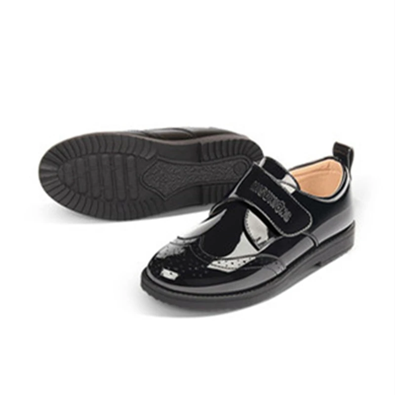 Новинка; сезон весна-осень; детская черная обувь; повседневная обувь из лакированной кожи; студенческое платье; обувь для маленьких мальчиков; обувь для малышей на плоской подошве; кожаная обувь для детей; 02