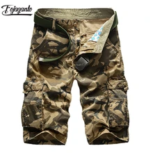FOJAGANTO, мужские брендовые карго шорты,, летние мужские камуфляжные шорты, мужские качественные бермуды(без пояса