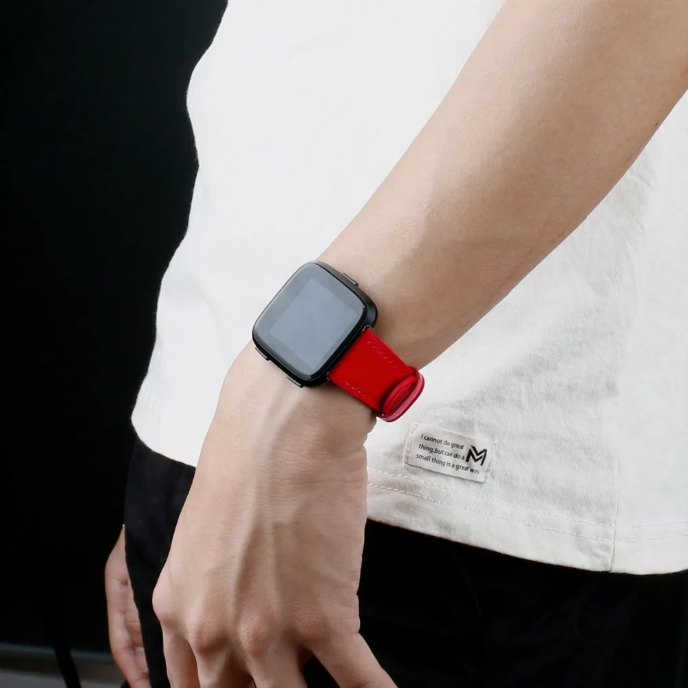 Розовое золото для Fitbit Versa кожаный ремешок 23 мм полосы заменив Для мужчин t Браслет для Fitbit Versa кожаный ремешок Для женщин Для мужчин ремень