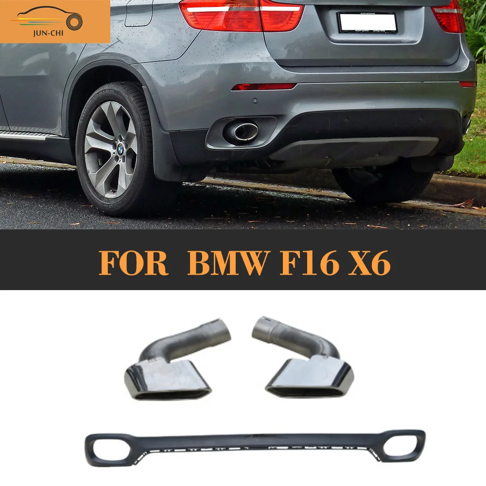 Car Styling PP Car Auto Rear Diffuser Lip With Exhaust Tip for BMW F16 X6 Standard Bumper 2015