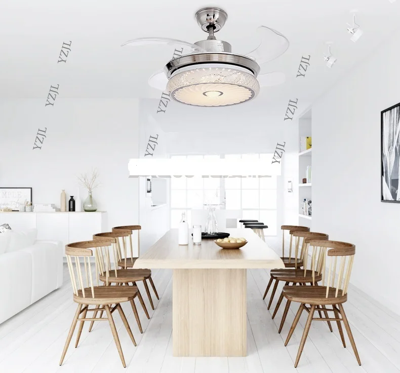 LED Stealth Ceiling Fan Light Simple Folding Bedroom Modern Living Room Dining Fans 42inch In From Lights LED Stealth Ceiling Fan Light Simple Folding Bedroom Modern Living Room Dining Fans 42inch In From Lights