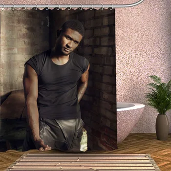 

Usher Shower Curtain Eco-friendly Modern Fabric polyester Custom Bath Curtains Home Decor Curtains