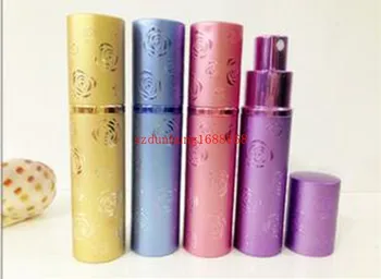 

500PCS Embossed Metal Bottle Aluminum Spray Bottle 12ml Perfume Bottle