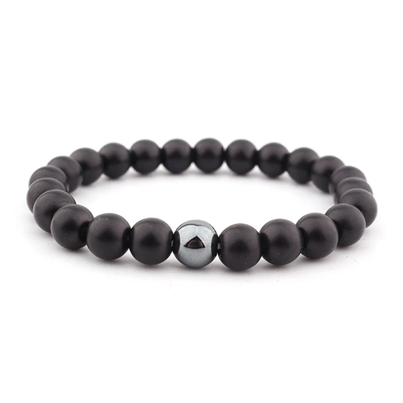 

Beaded Yoga Energy Black Men For Him Bracelet Boyfriend Jewelry Gift Onyx Matte