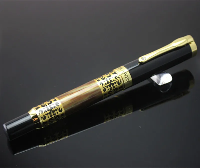 Шариковая ручка dika wen 8012 роллербол ручка полностью Металлическая Золотая клипса роскошная ручка 0,5 мм перо Бизнес школьные принадлежности роликовая шариковая ручка - Цвет: F
